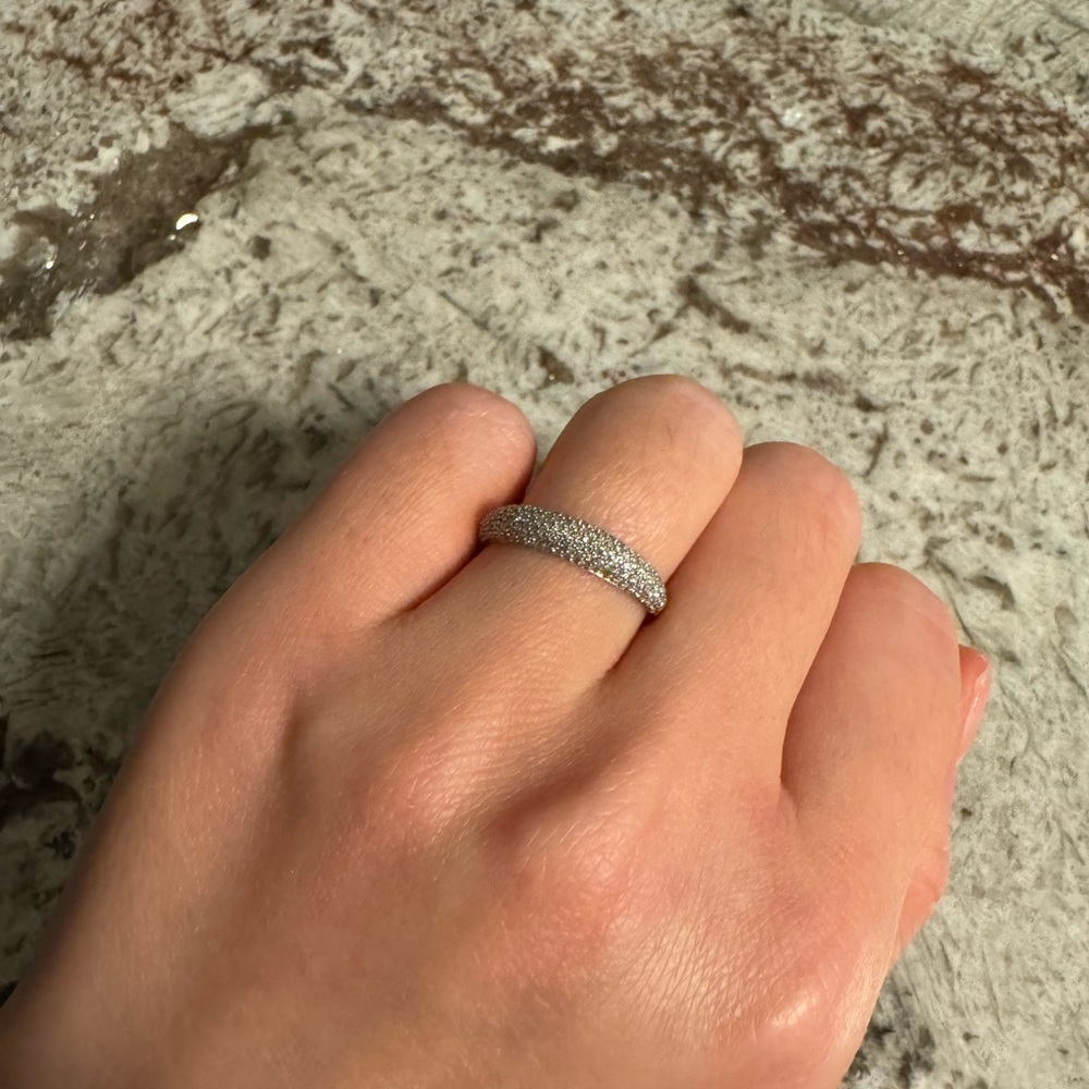 Mejuri Pave Diamond Thin Dome Ring - Picture 3 of 5